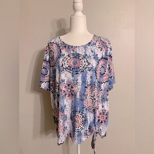 Emily Daniels Floral Print Women's Top - Blue and Pink